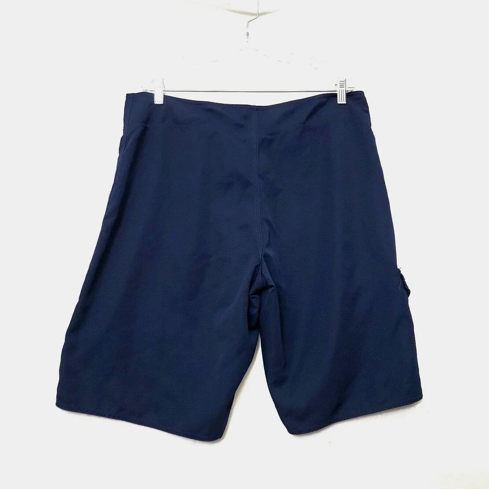 Da Hui Board Shorts Mens Size 36 Navy Blue‎ Swim Swimming Pocket 10.5